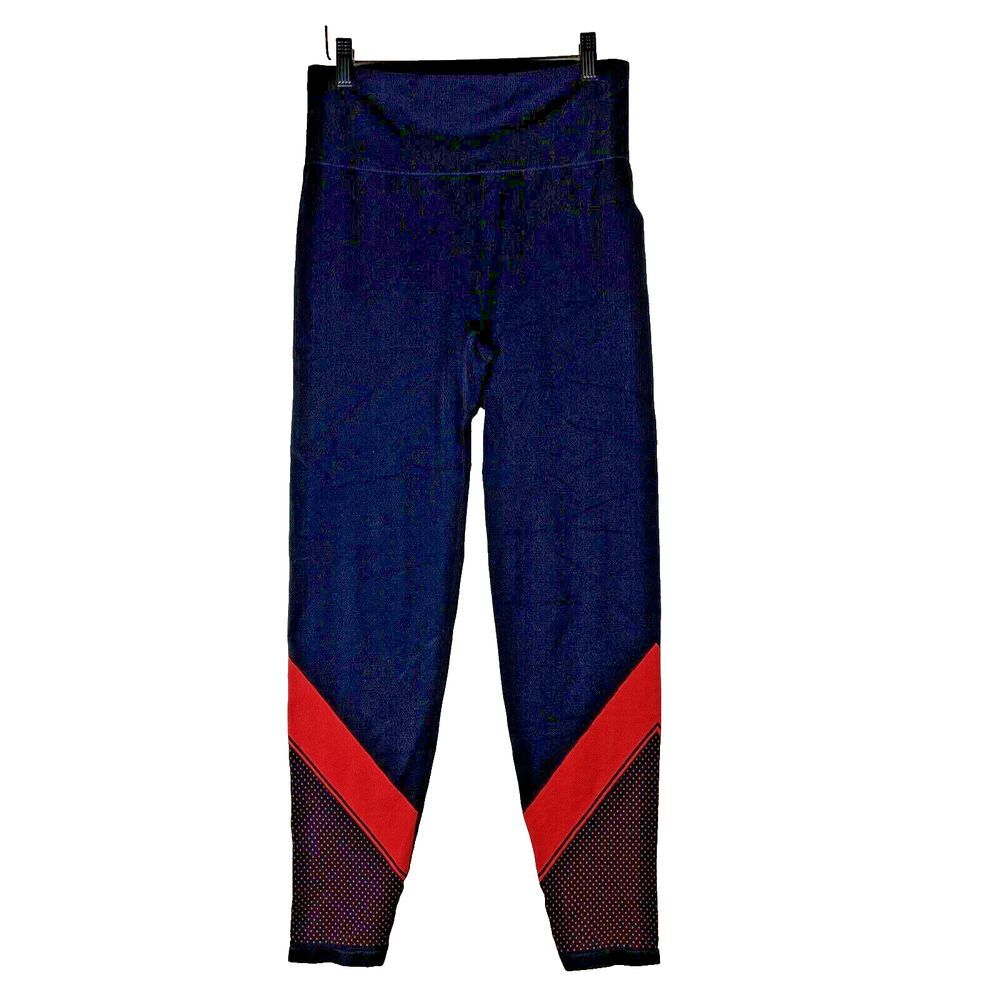 PINK Victoria Secret Sz L Cool‎ Comfy Leggings Black Red High Rise Stretchy